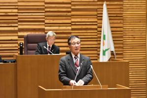 3月定例会市長冒頭あいさつの様子