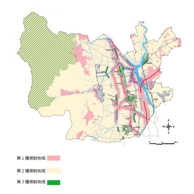 屋外広告物条例　規制地域の区分