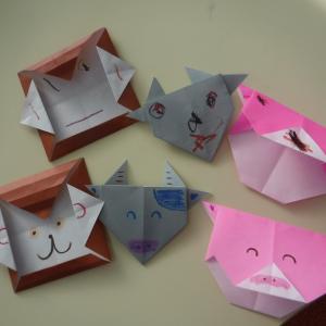 できあがった折り紙