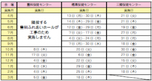 令和8年度母乳・育児相談日程