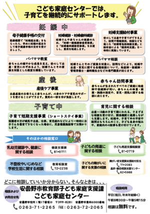 こども家庭センターチラシ（裏面）