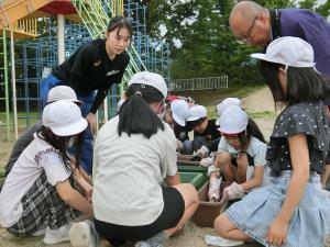 穂高北小のこども作業