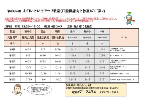 お口いきいきアップ教室(穂高・堀金・明科)