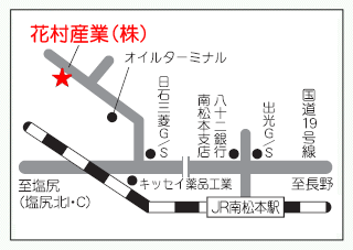 花村産業までの地図