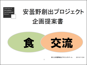 「食・交流」企画提案書イメージ