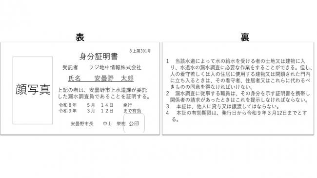 身分証明書(例)